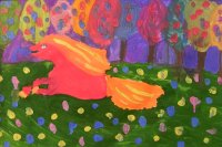 «Конь-огонь отдыхает на лугу», Лукьянова Женя, 7 лет,