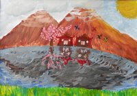 «Озеро в горах», Шкляева Александра, 9 лет,
